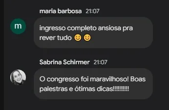 Comentários de participantes