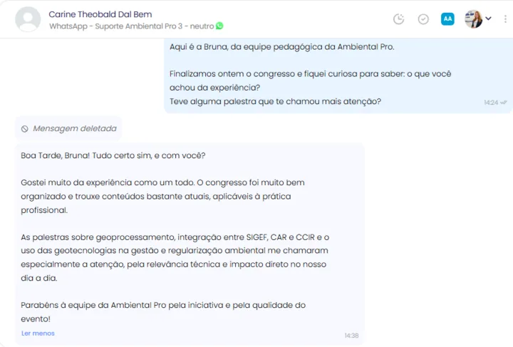Feedback do Congresso Ambiental Pro - Carine Theobald